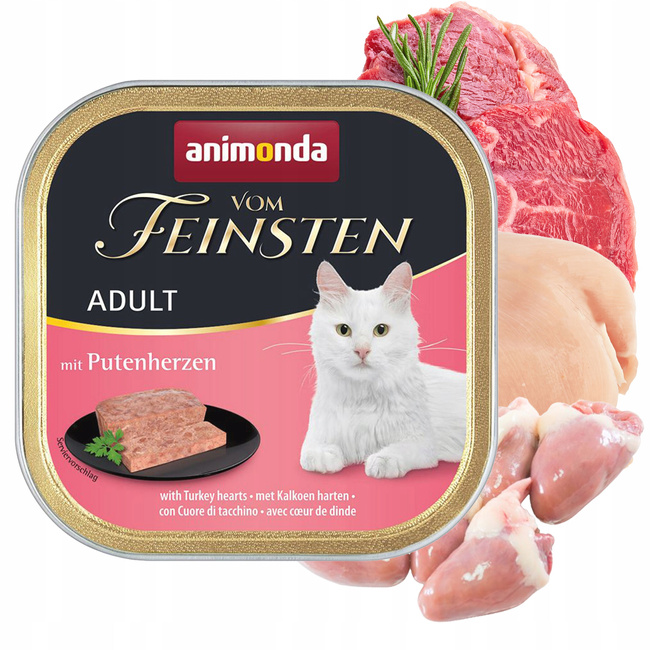 ANIMONDA Vom Feinsten Adult mokra karma dla kota 12 x 100g Serca Indyka