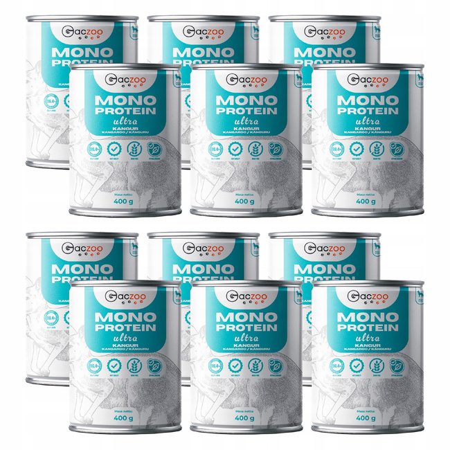 Gaczoo Mono Protein Ultra karma mokra dla psa Kangur 12 x 400g monobiałkowa