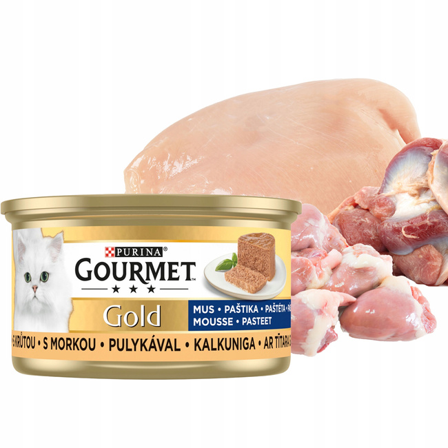 PURINA Gourmet Gold karma mokra dla kota mus Indyk 85g