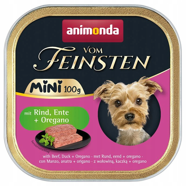 ANIMONDA Vom Feinsten Mini mokra karma Wołowina Kaczka Oregano 32 x 100g