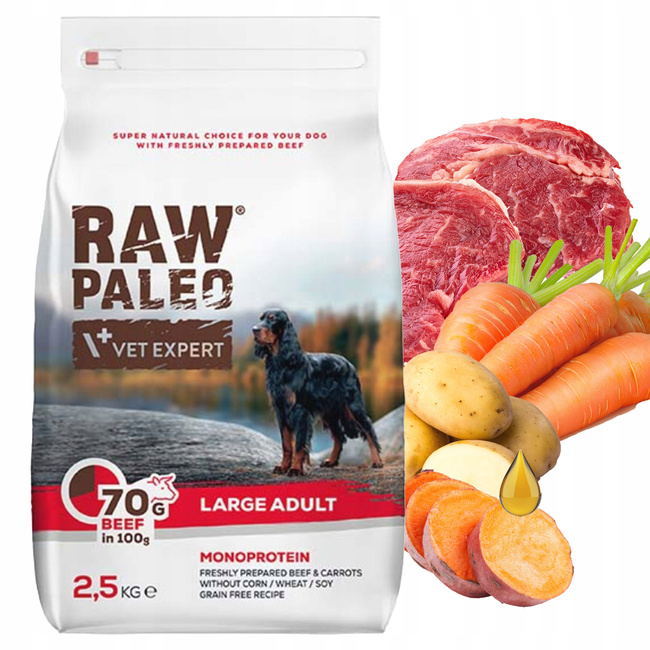 Raw Paleo Karma sucha dla psów dużych ras Wołowina 2,5kg Bezzbożowa