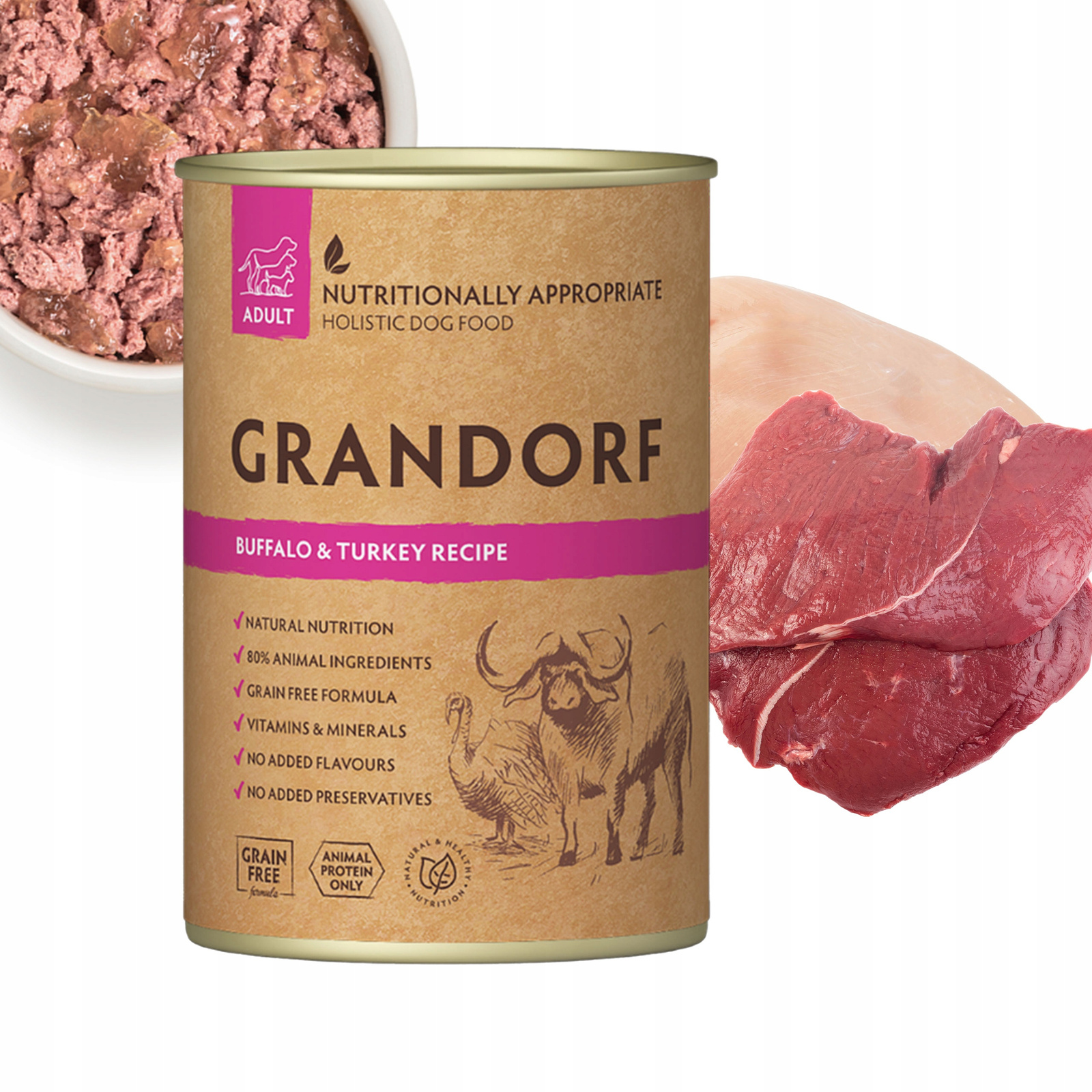 Grandorf Zdrowa Karma Mokra Dla Psa Mix 8x400g Mix Smaków 8 Psy