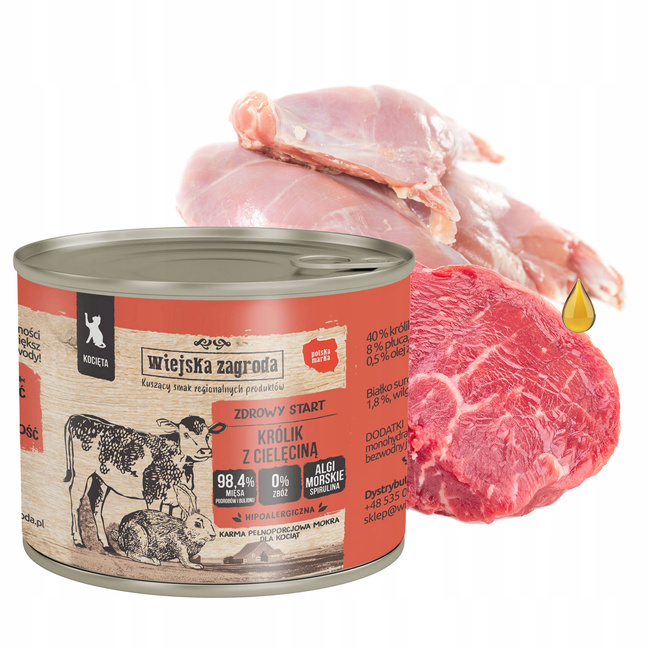 WIEJSKA ZAGRODA mokra karma dla Kociąt 6 x 200g mix smaków 6 x 200g