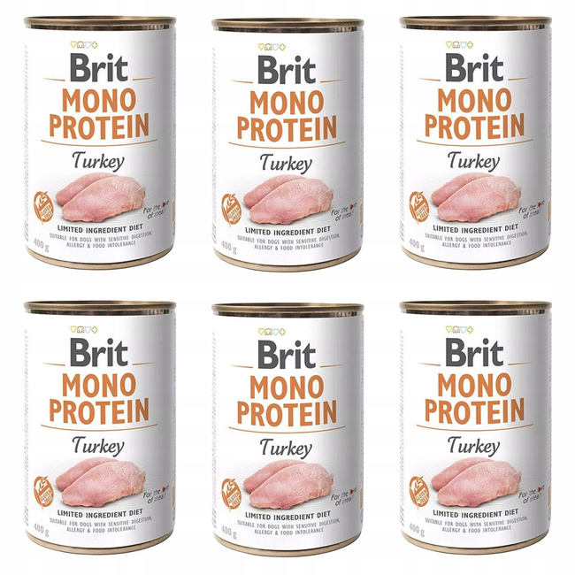 BRIT MONO Protein Karma mokra dla psa Indyk 6 x 400g