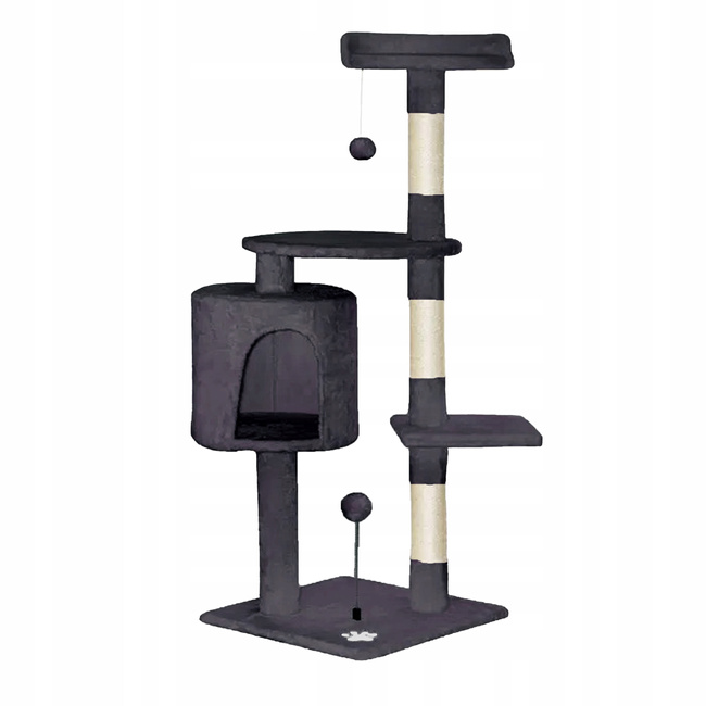 Drapak dla kota Gaczoo duży wieża legowisko ciemny szary 40 x 40 x 116 cm