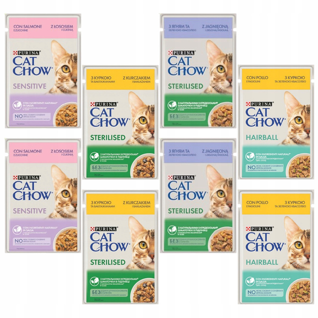 Purina Cat Chow mokra karma dla kota w sosie Mix Smaków 8 x 85g 