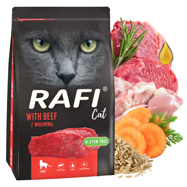 RAFI CAT Karma sucha dla kota Wołowina 7 KG
