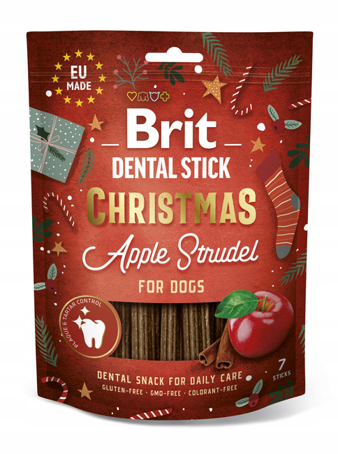 BRIT CHRISTMAS Dental Stick przysmak dentystyczny dla psa Jabłko 250g
