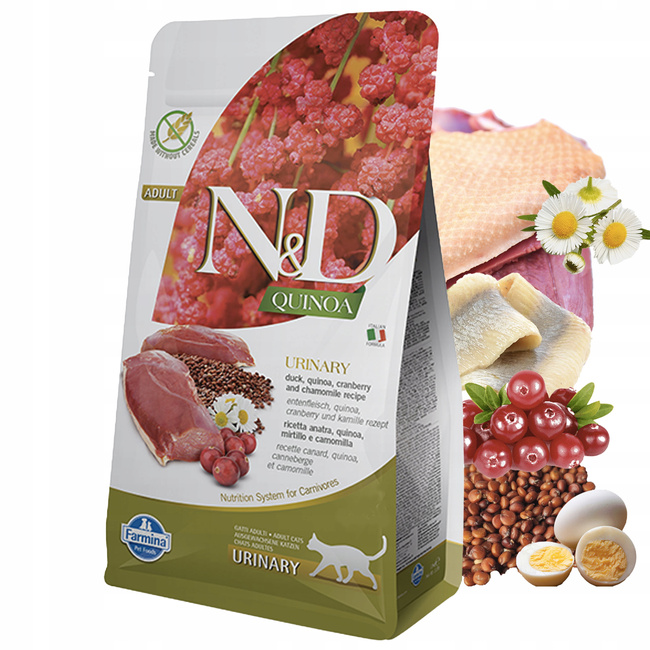 FARMINA N&D QOINOA URINARY zdrowa karma sucha dla kota Kaczka 5kg
