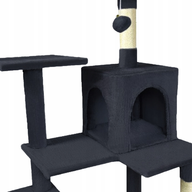 Drapak dla kota Gaczoo duży wieża legowisko ciemny szary 55 x 45 x 143 cm