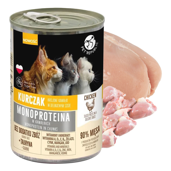 PET REPUBLIC Mono Protein Mix Smaków karma dla kota mokra 30 x 400g