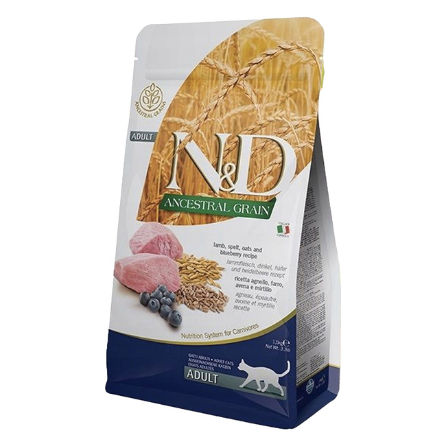 FARMINA N&D Ancestral Grain zdrowa karma sucha dla kota Jagnięcina 1,5kg