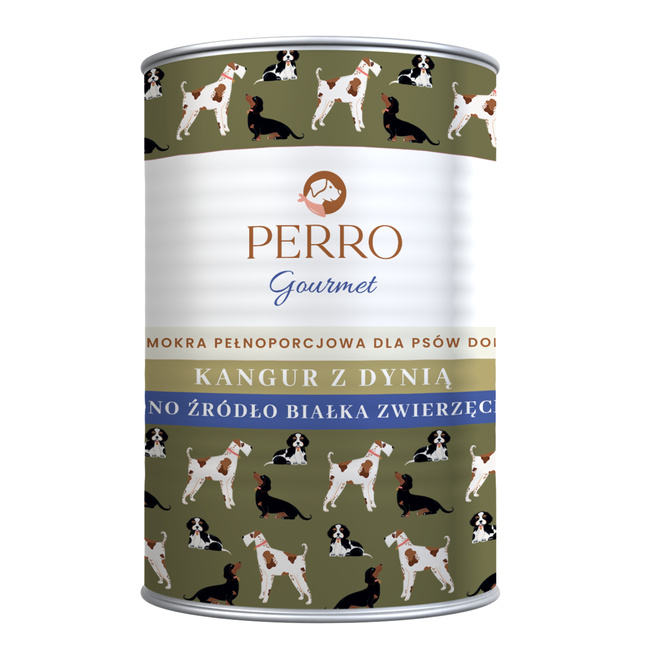 PERRO Gourmet Karma mokra dla psa Kangur z dynią 12 x 400g