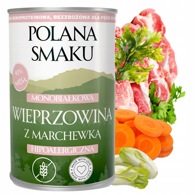 Mokra karma monobiałkowa dla psa Polana Smaku 6 x 400g mix smaków
