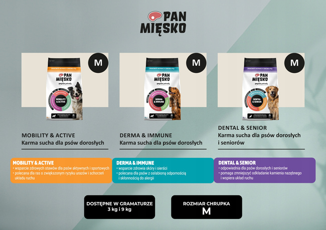 Pan Mięsko Sucha Karma dla psa seniora Dental Senior 3 kg M