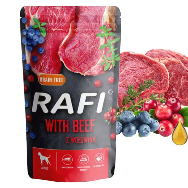 Karma mokra dla psa RAFI Wołowina 10x500g