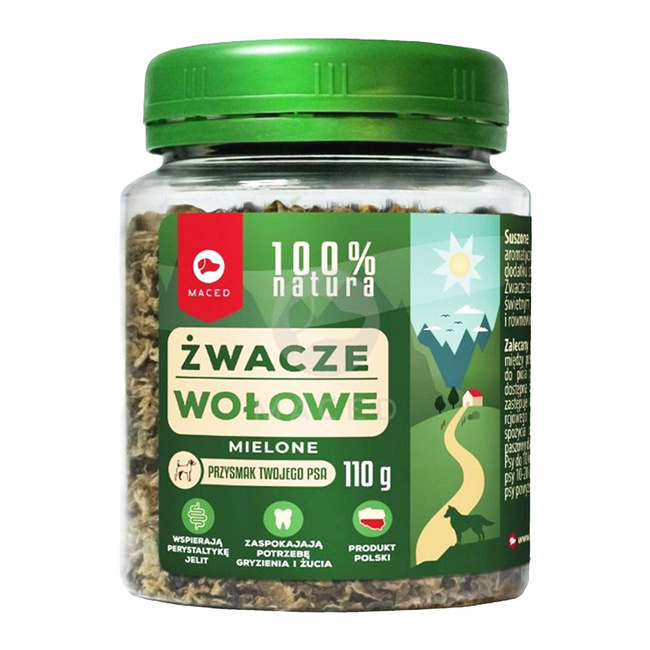MACED Przysmak dla psa naturalny gryzak żwacz wołowy słoik dla psa 110g