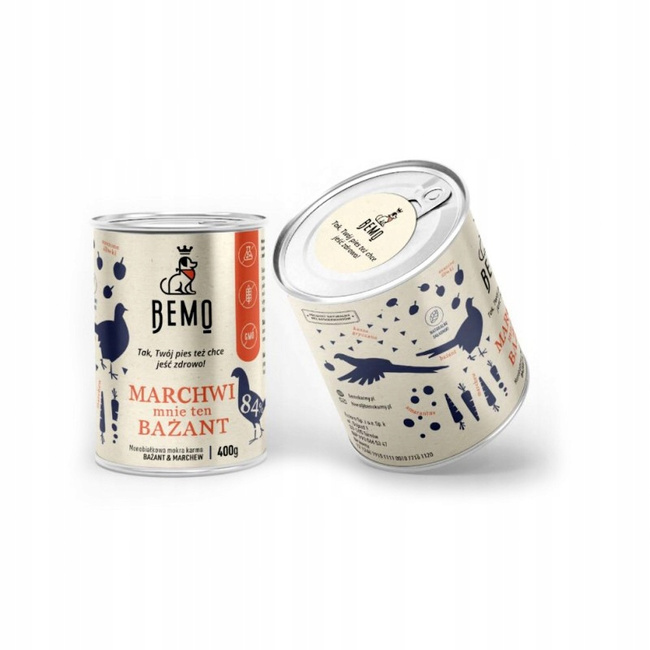 BEMO karma mokra dla psa MARCHWI MNIE TEN BAŻANT 6 x 400g monobiałkowa