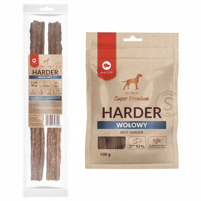 MACED Zestaw przysmaków dla psa Harder Wołowy 100g + Harder Wołowy 2szt