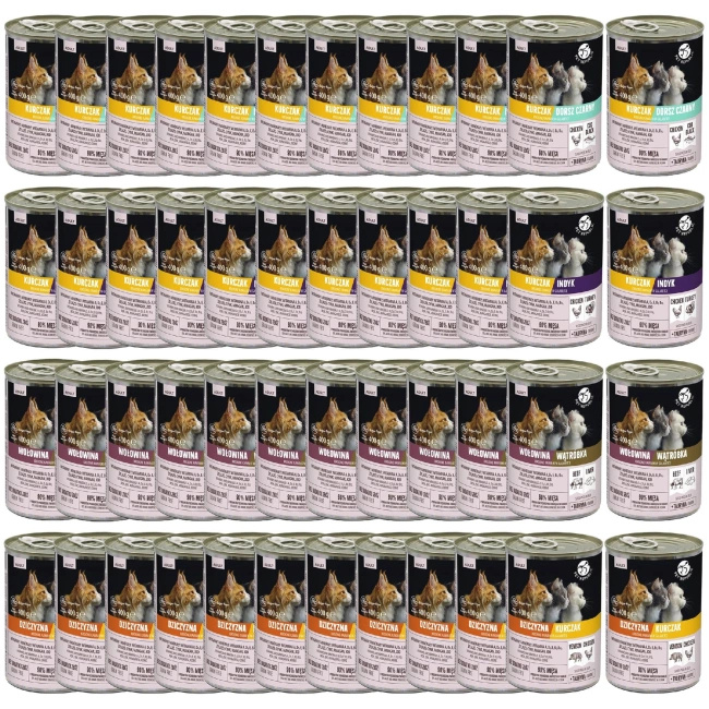 PET REPUBLIC Karma mokra kawałki w galaretce dla kota mix smaków 48 x 400g