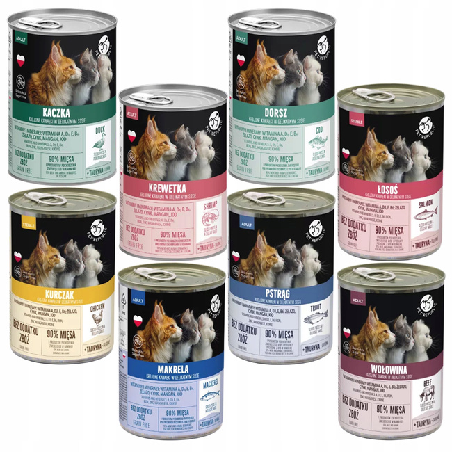 PET REPUBLIC karma mokra dla kota mix smaków 8 x 400g