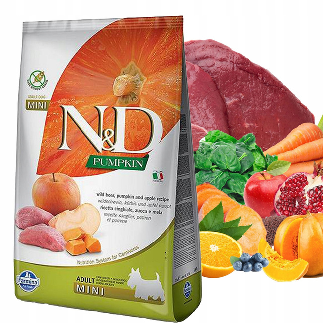 FARMINA N&D PUMPKIN zdrowa karma sucha dla psa Mini Adult Dziczyzna 7kg