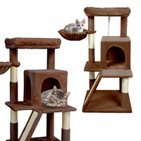 Drapak dla kota Gaczoo domek legowisko brązowy 50 x 50 x 96 cm