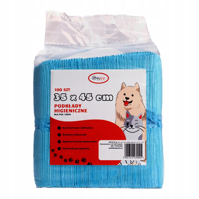 Gaczoo Podkłady higieniczne dla psa i kota maty chłonne 35 x 45 cm 100 szt