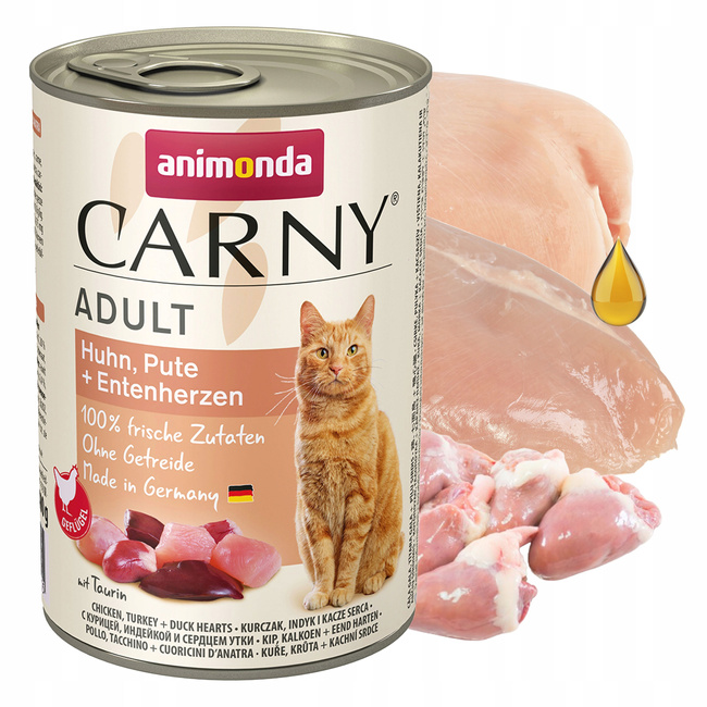 ANIMONDA Carny karma mokra dla kota Kurczak Serca Kacze 12 x 400g