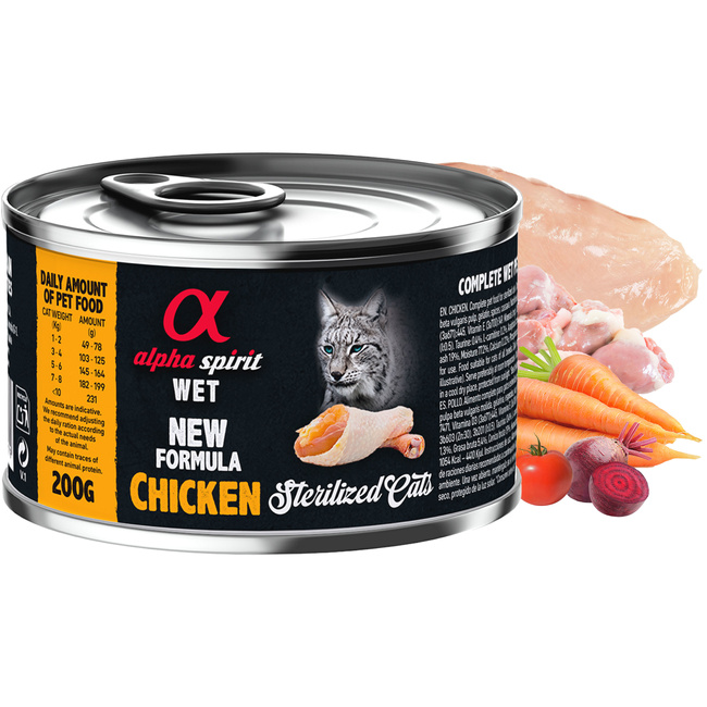 ALPHA SPIRIT Sterilised Karma mokra dla kota mix smaków 24 x 200g