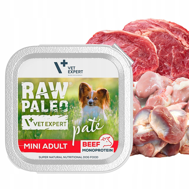 RAW PALEO Pate Mini Adult tacka karma mokra dla psa Wołowina 150g Bezzbożowa