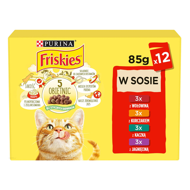 PURINA Friskies karma mokra dla kota mix smaków 12 x 85g