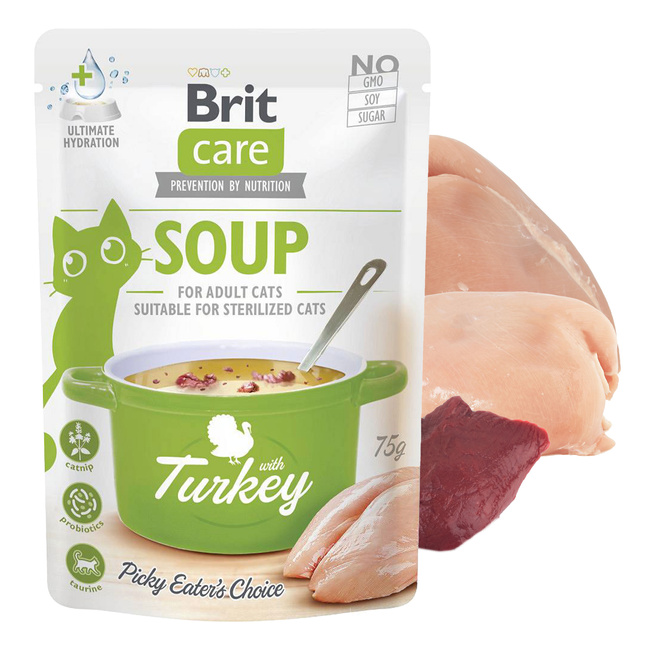 BRIT CARE SOUP karma mokra zupa dla kota Indyk 75g