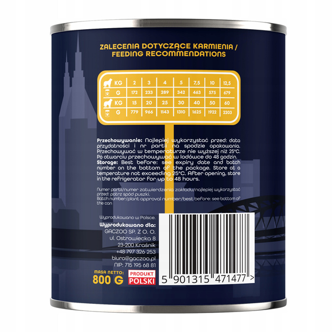 Gaczoo Miejska Miska bezzbożowa karma mokra dla psa Ramen 12 x 800g