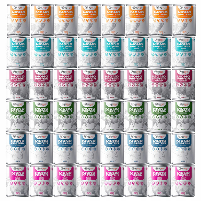 Gaczoo MONO PROTEIN monobiałkowa karma mokra dla psa mix smaków 48 x 400g