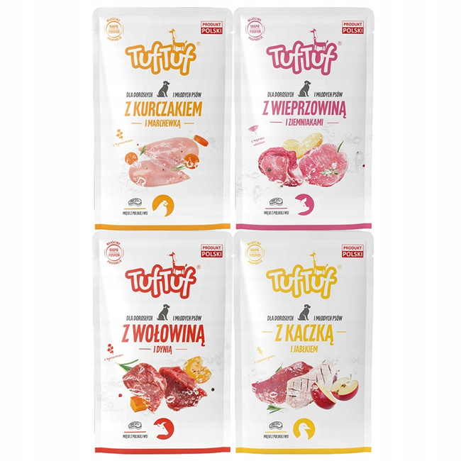 TUF TUF Saszetka Karma mokra dla psa MIX Smaków 4 x 300g pełnoporcjowa