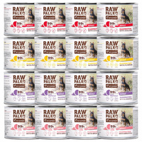 RAW PALEO Duoprotein Mix Smaków karma dla psa mokra 16 x 200g bezzbożowa