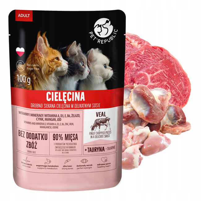 PET REPUBLIC Fileciki karma mokra dla kota mix smaków 120 x 100g Bezzbożowa