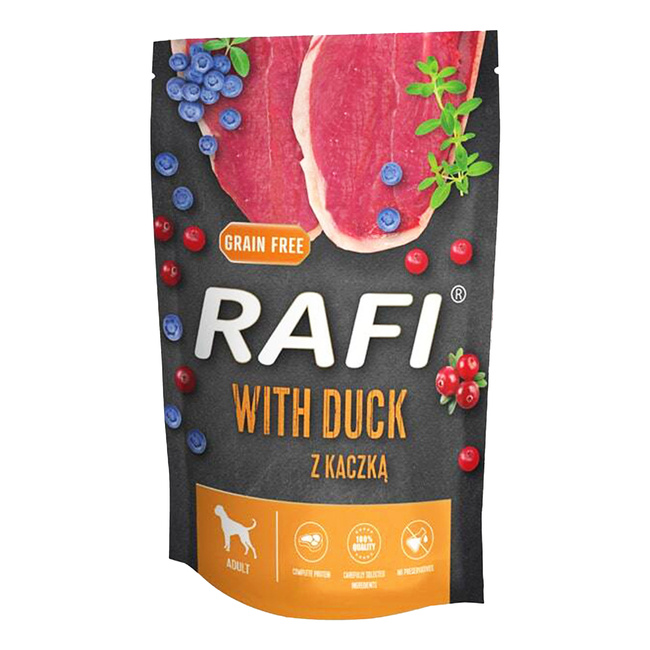 RAFI mokra karma dla psa Kaczka 500g saszetka bezzbożowa Dolina Noteci
