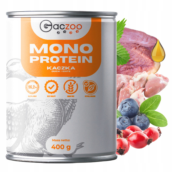 Gaczoo MONO PROTEIN monobiałkowa karma mokra dla psa mix smaków 24 x 400g