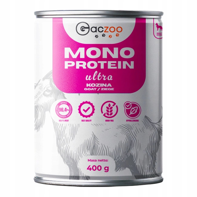 Gaczoo MONO PROTEIN monobiałkowa karma mokra dla psa mix smaków 6 x 400g