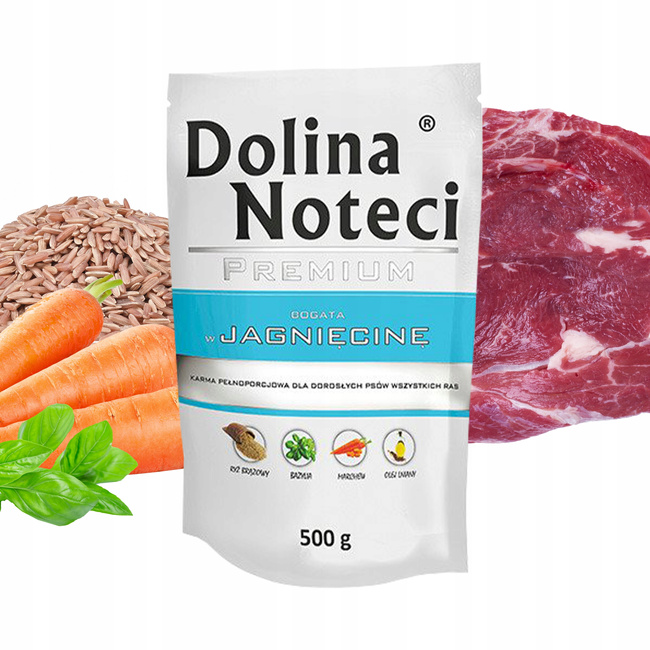 DOLINA NOTECI Premium Karma mokra dla psa Jagnięcina 500g Bezzbożowa