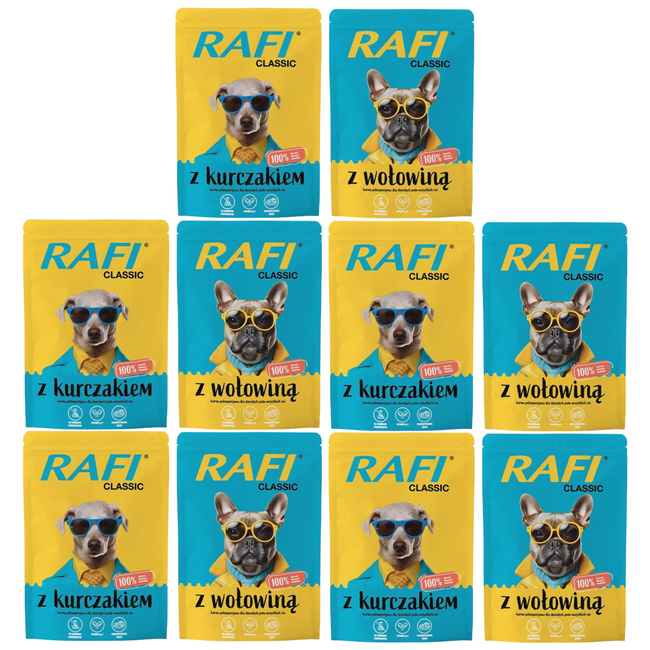 RAFI CLASSIC Dolina Noteci 10 x 400g mokra karma dla psa mix smaków 