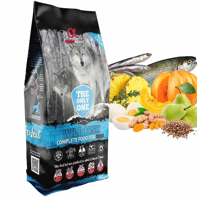 ALPHA SPIRIT Karma Półmiękka dla psa WILD FISH 12kg Bezzbożowa