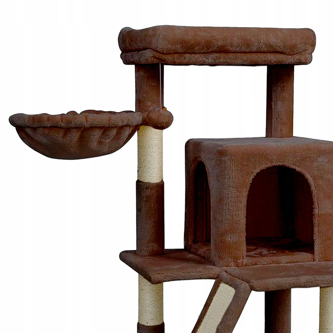 Drapak dla kota Gaczoo domek legowisko brązowy 50 x 50 x 96 cm