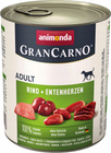 ANIMONDA GranCarno Adult mokra karma dla psa Wołowina Kacze Serca 800g