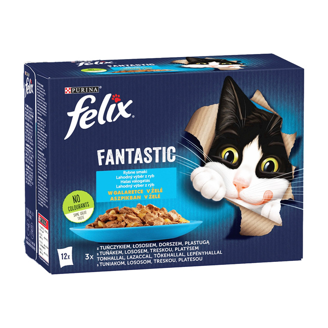 PURINA Felix Fantastic karma mokra dla kota rybny mix smaków 12 x 85g