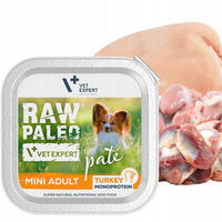 RAW PALEO Pate Mini Adult tacka karma mokra dla psa Indyk 150g Bezzbożowa