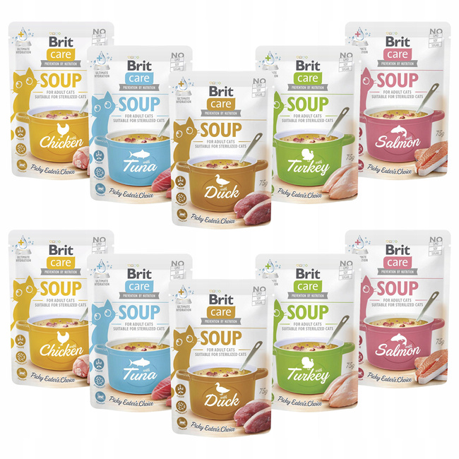 Brit Care Soup 10 x 75g mix mokra karma dla kota w formie zupy