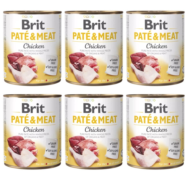 Brit Pate & Meat 6 x 800g Chicken mokra karma dla psa 